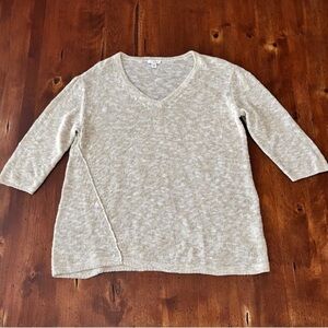 J. Jill‎ Pure Jill Tan and White Marled Knit Sweater